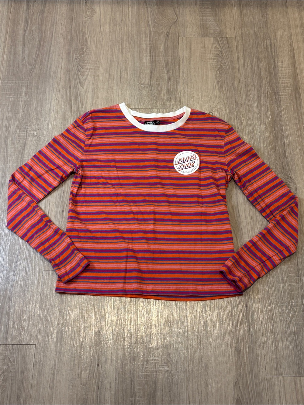 Santa Cruz Skateboards Stripe Ringed Dot Boyfriend Ringer Long sleeve tee - Picture 3 of 13